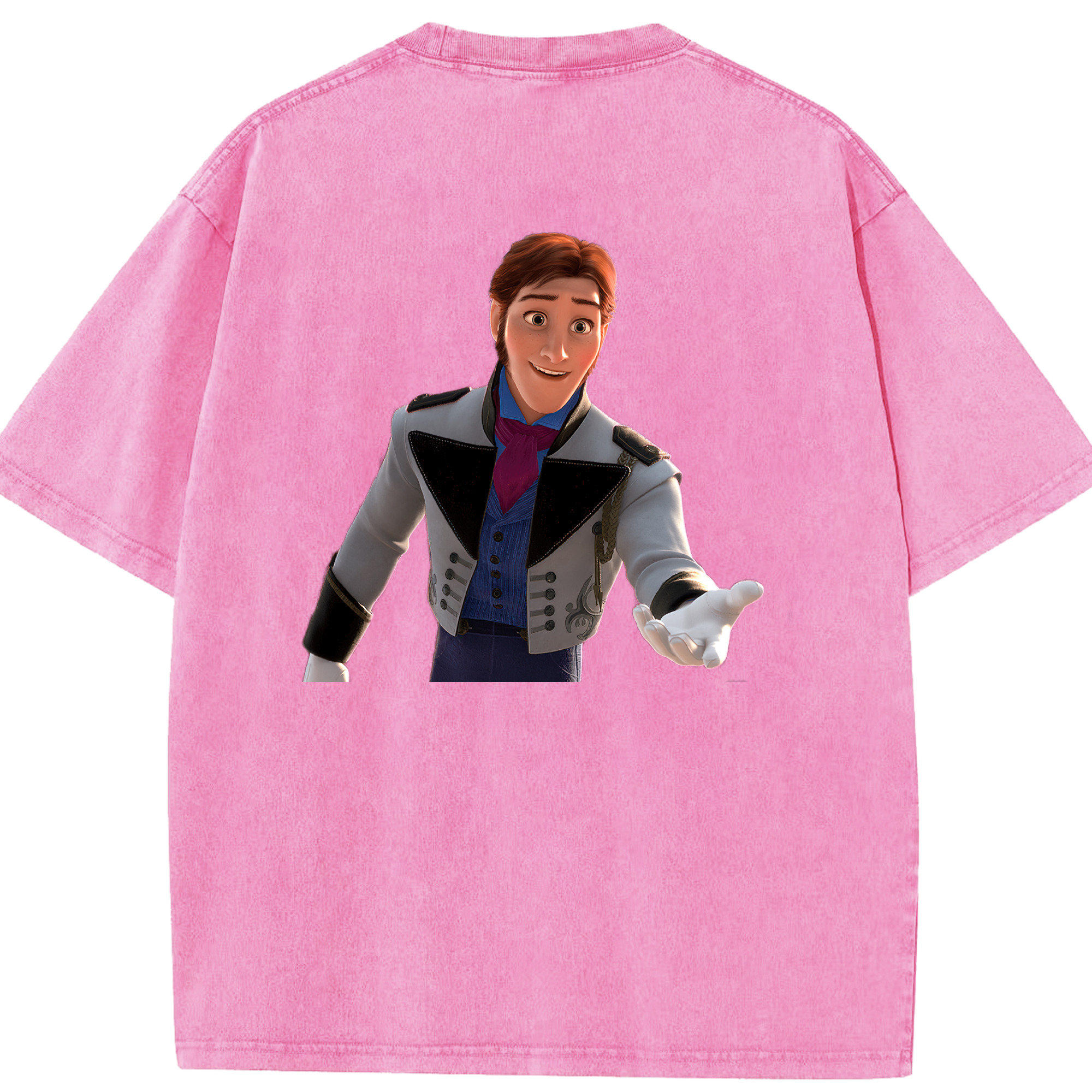 （画像用） アナと雪の女王 アンナ エルサ Frozen Anna Elsa 綿100% ヴィンテージ風 半袖Tシャツ（背面プリント）